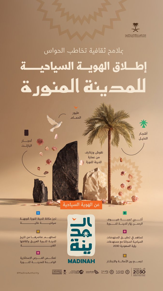 "الهوية السياحية" تعزز تنمية القطاع السياحي للمدينة المنورة وريادتها عالميًا